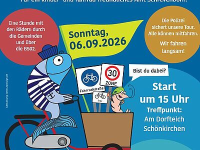 Einladungsplakat zur Kidical Mass im Amt Schrevenborn.