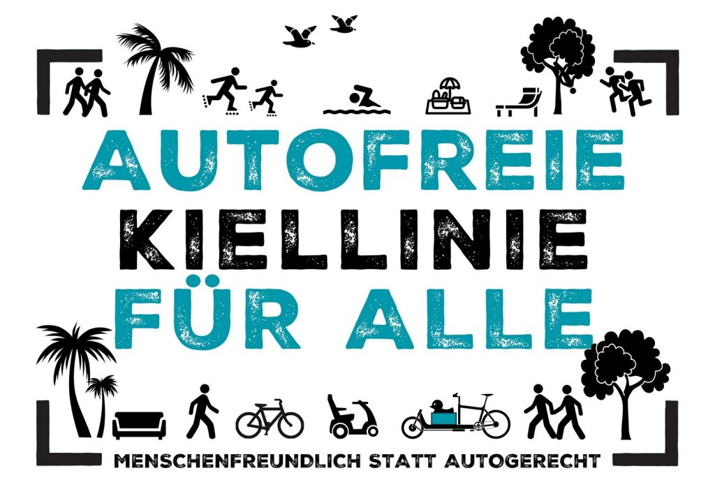 Logo "Autofreie Kiellinie für alle" - Menschenfreundlich statt autogerecht